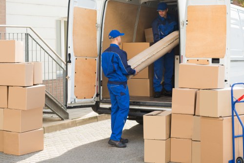 Customer placing items into a secure storage unit