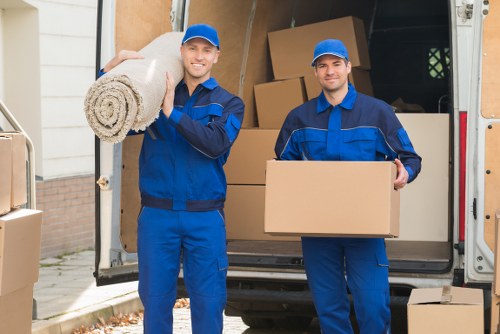 Packing boxes for a Soho man and van move