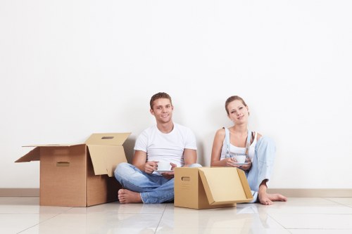 Packed boxes ready for a Soho apartment relocation