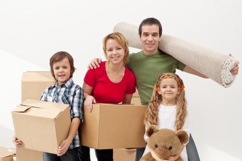 Packed household items ready for local removals in Soho